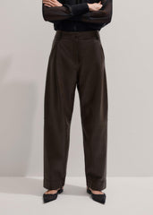 Brown Leather Clever Tapered Pant meandem