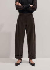 Brown Leather Clever Tapered Pant meandem