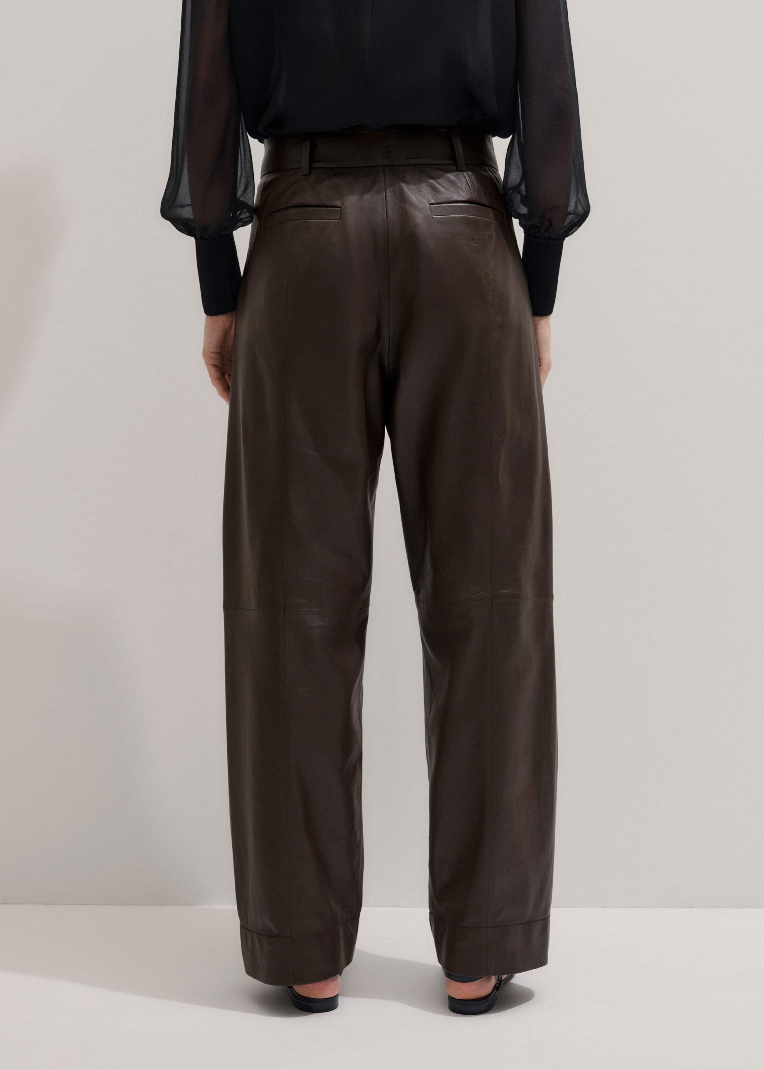 Brown Leather Clever Tapered Pant meandem