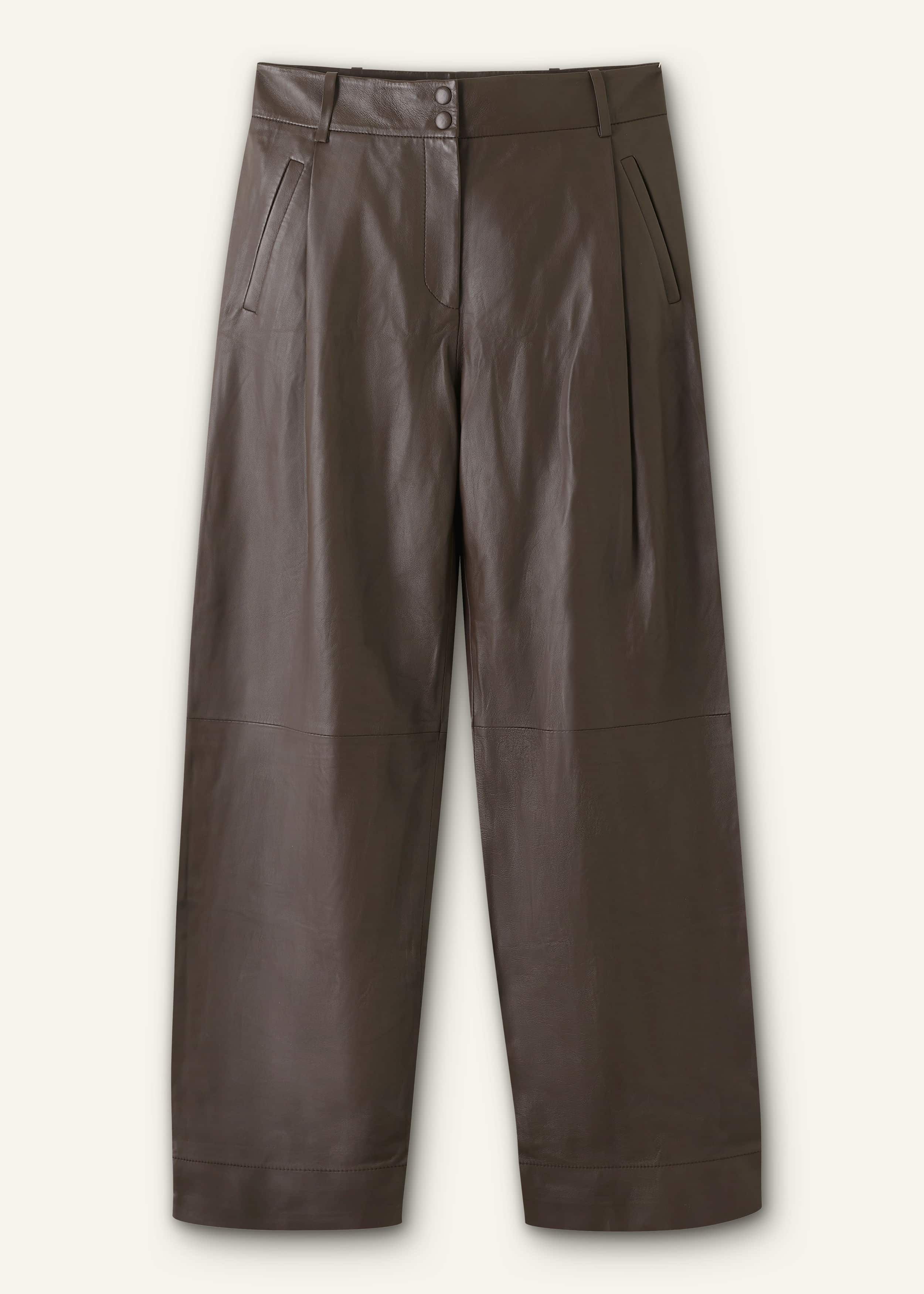 Brown Leather Clever Tapered Pant meandem
