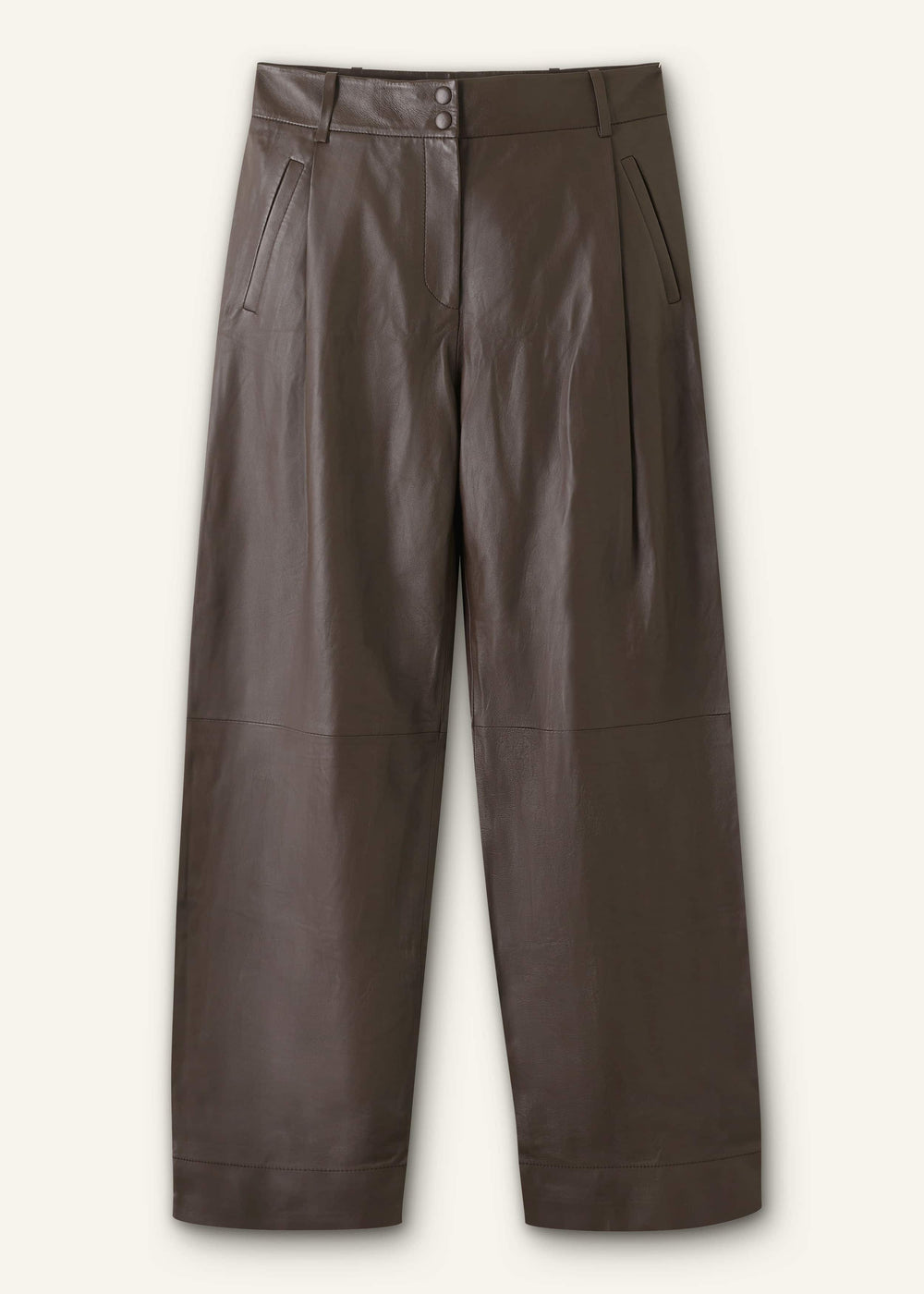 Brown Leather Clever Tapered Pant meandem
