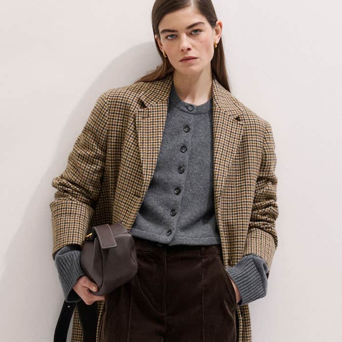 Brown Italian Cord Straight Crop Pant meandem