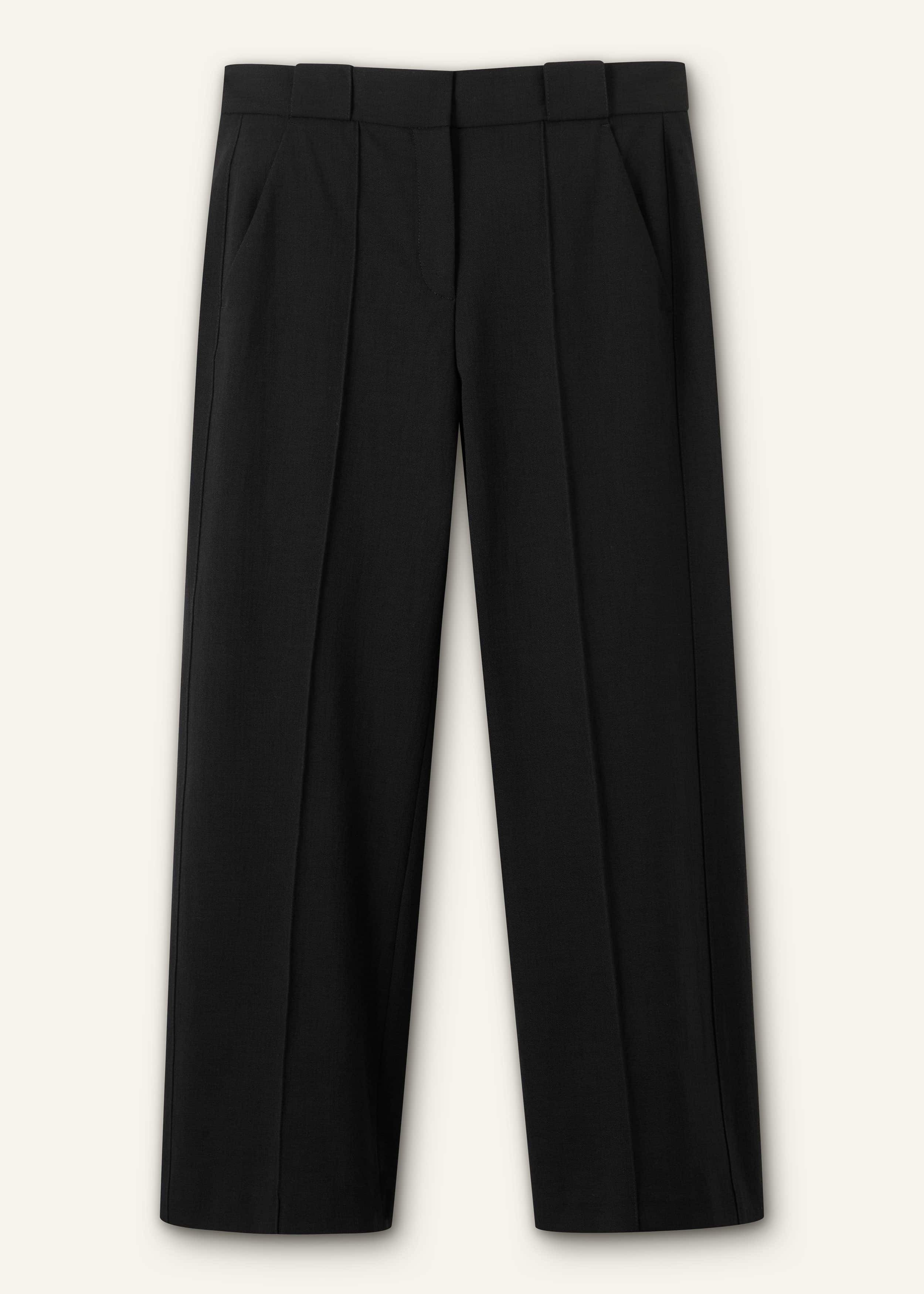 Black Straight Crop Pant meandem