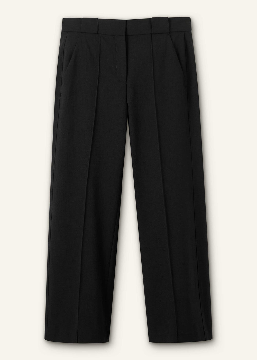 Black Straight Crop Pant meandem