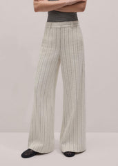 Ivory Striped Leg Elongator Pant meandem