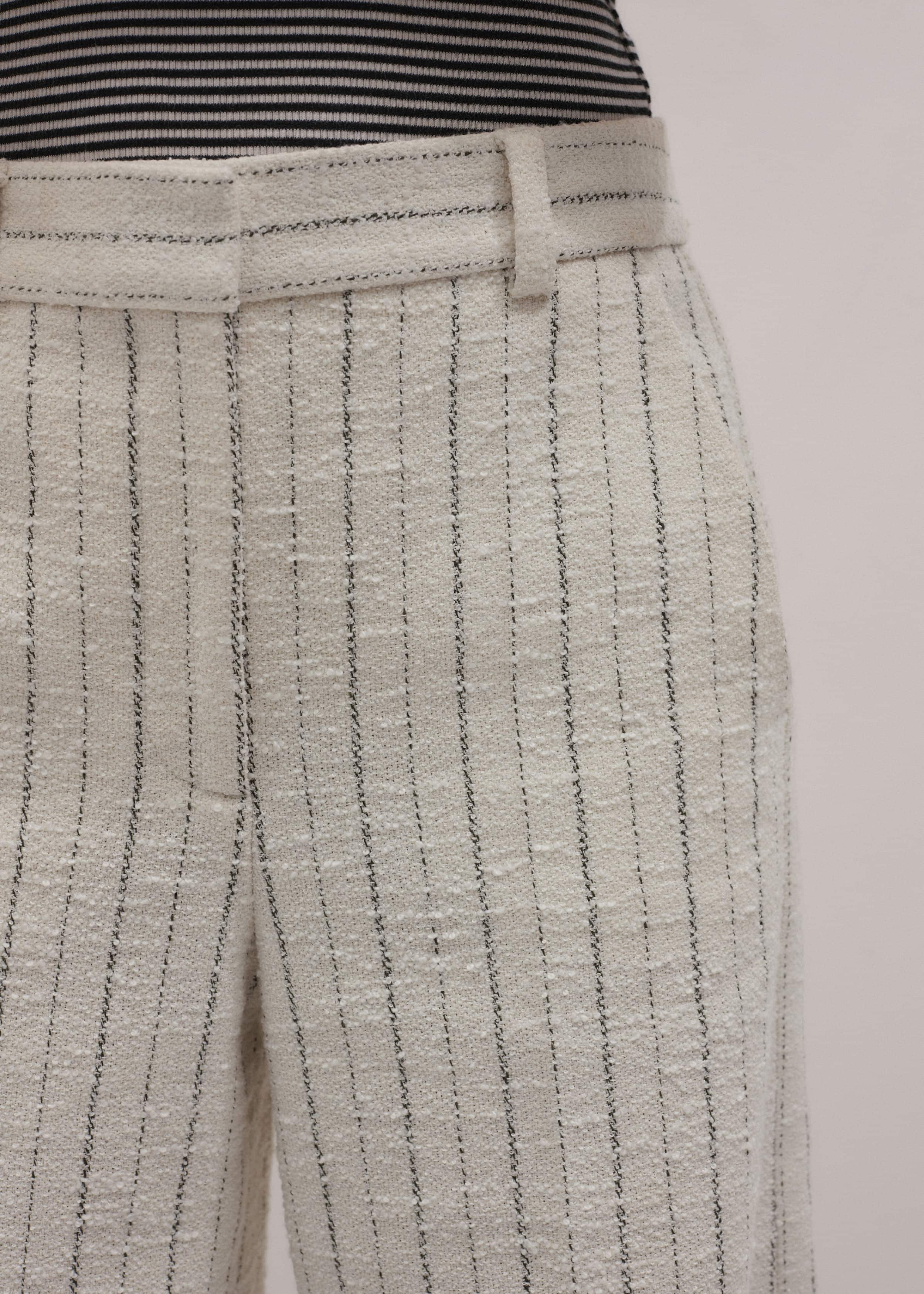 Ivory Striped Leg Elongator Pant meandem
