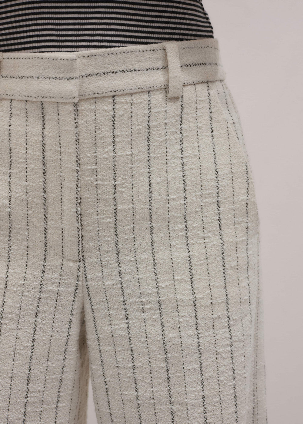 Ivory Striped Leg Elongator Pant meandem