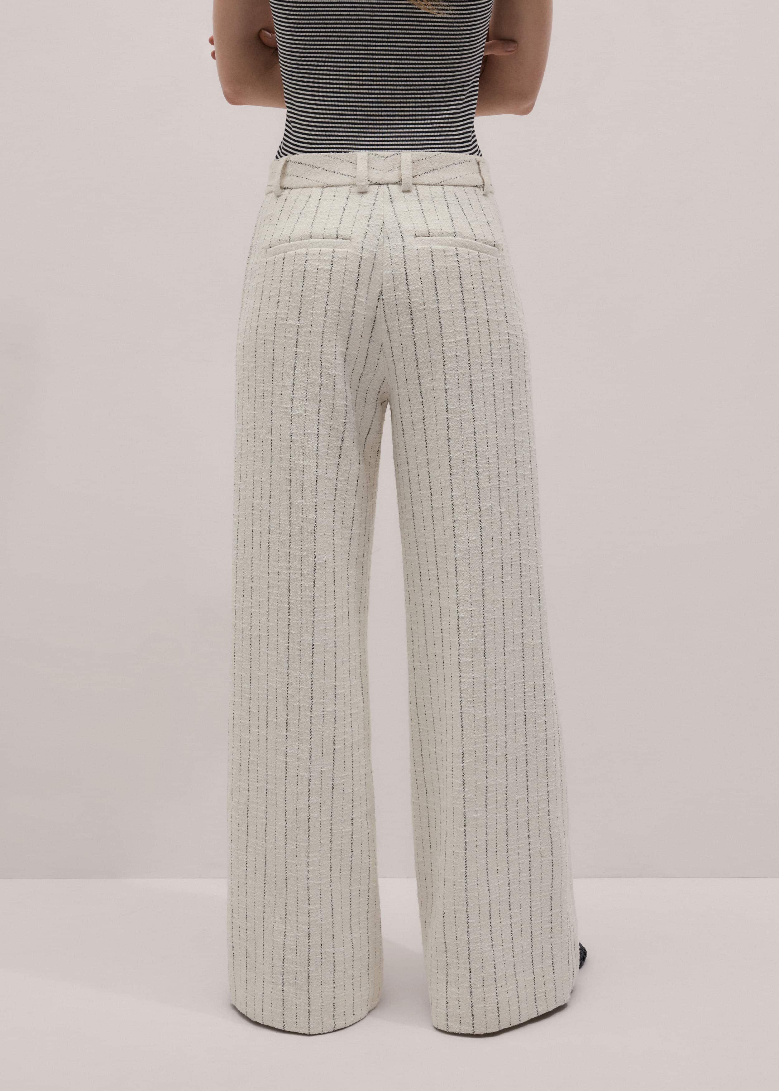 Ivory Striped Leg Elongator Pant meandem