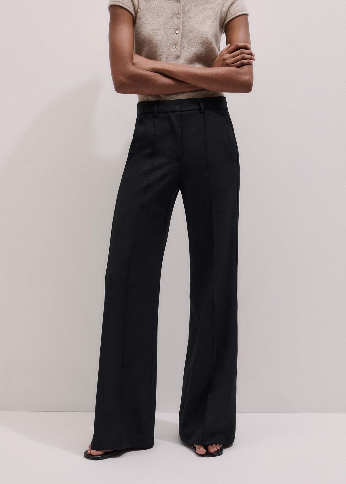 Black Tailored Leg Elongator Pant meandem