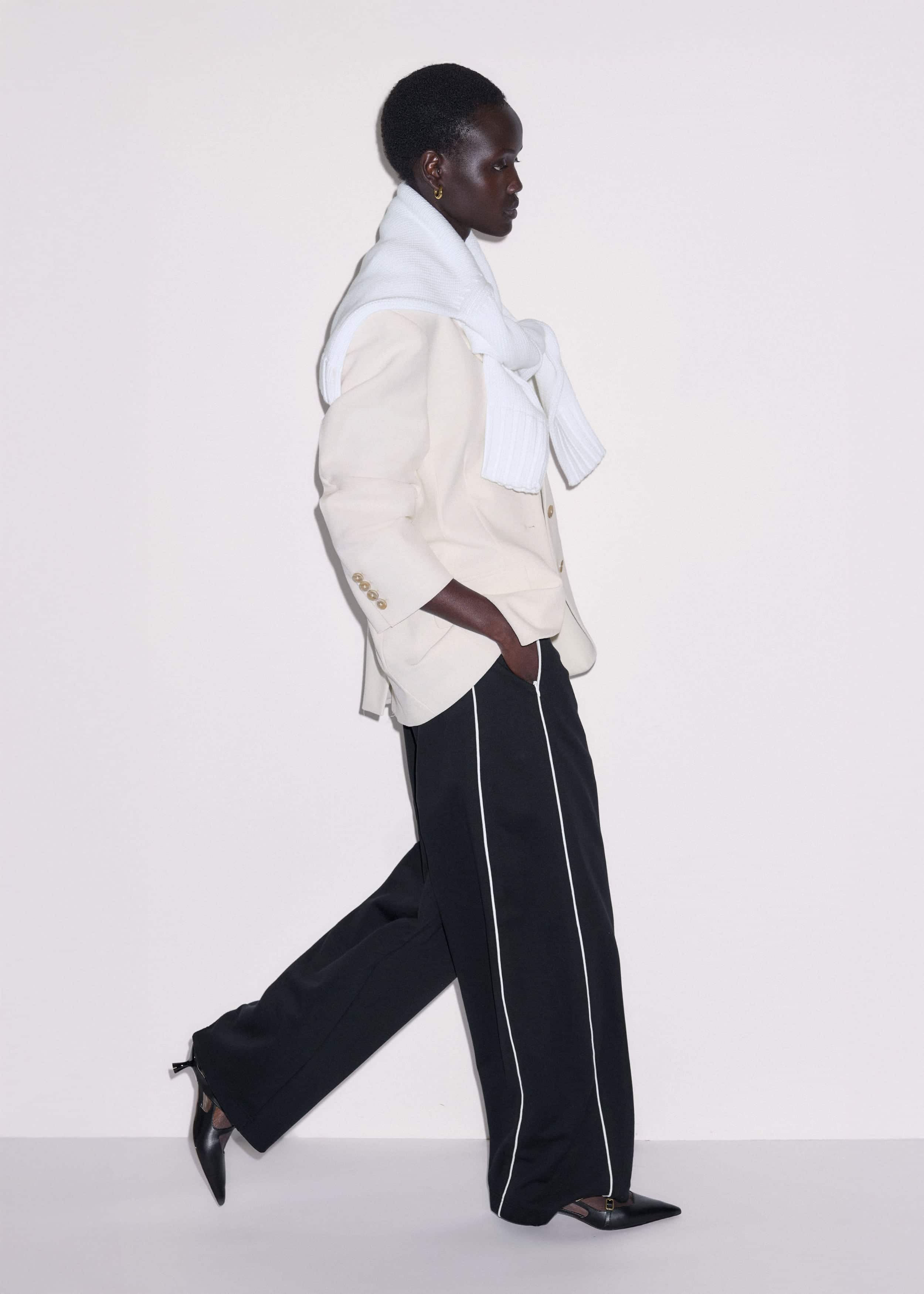 Black Wide Barrel Track Pant meandem