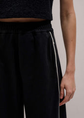Black Wide Barrel Track Pant meandem