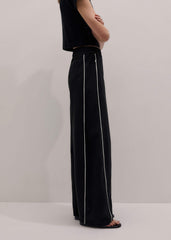 Black Wide Barrel Track Pant meandem