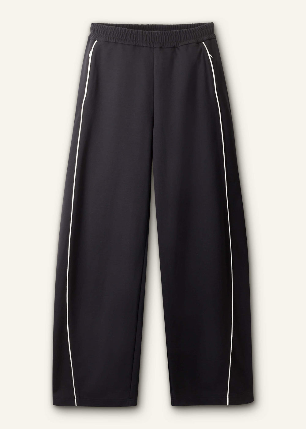 Black Wide Barrel Track Pant meandem