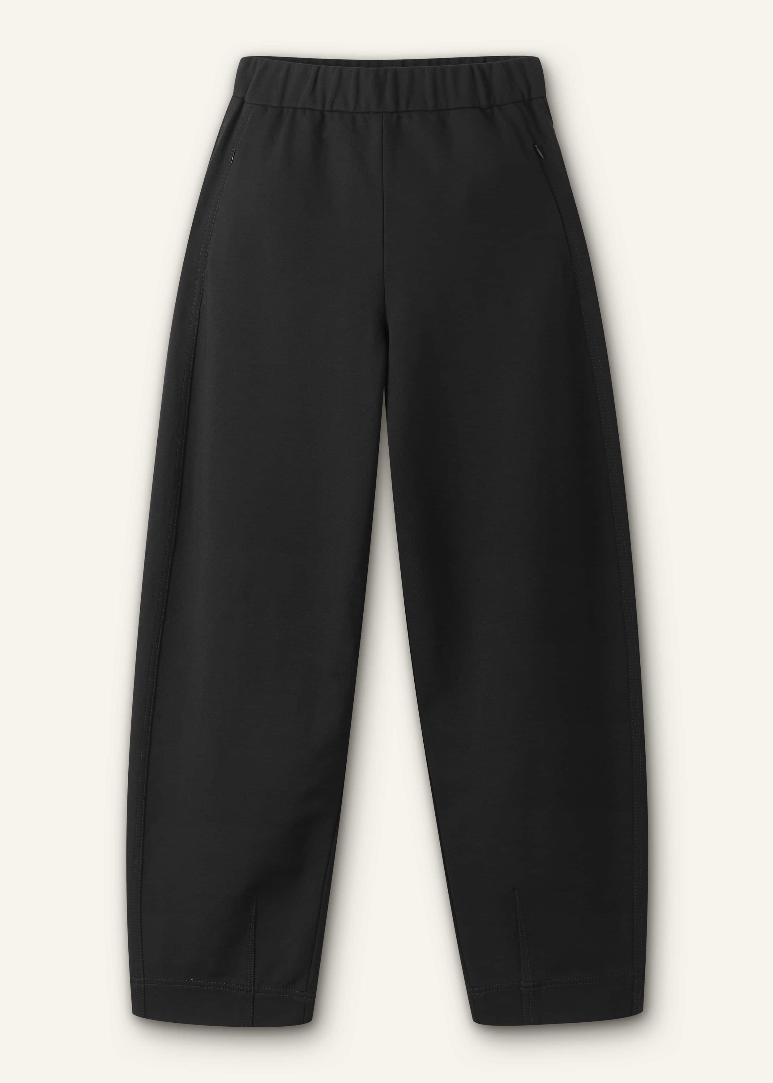 Black Luxe Travel Tailoring Barrel-Leg Pant meandem