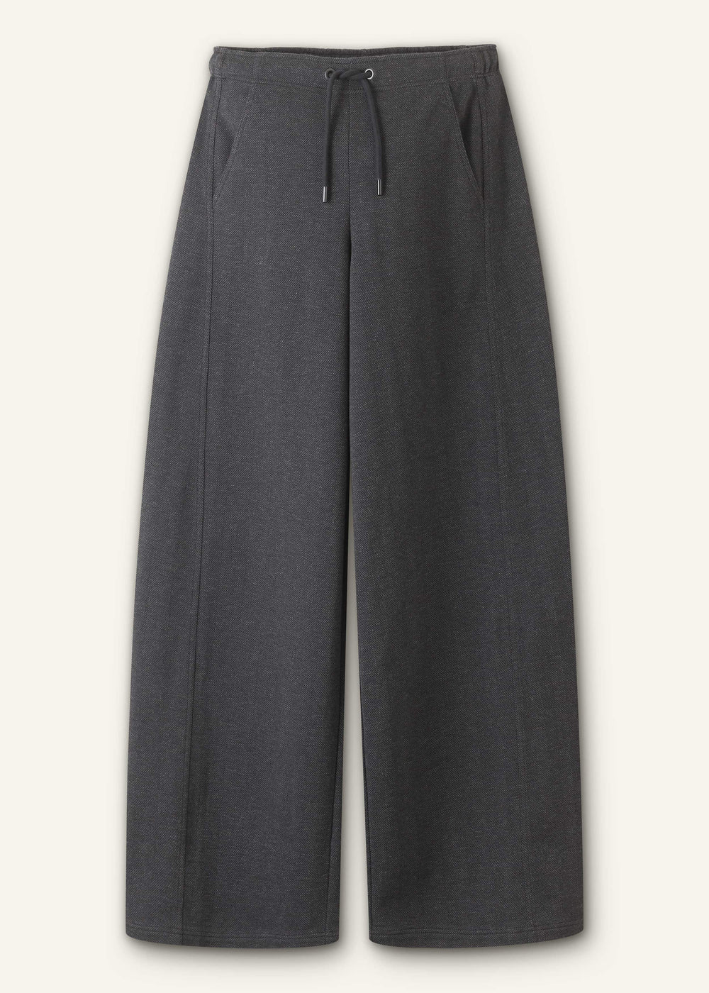 Gray Herringbone Barrel-Leg Pant meandem