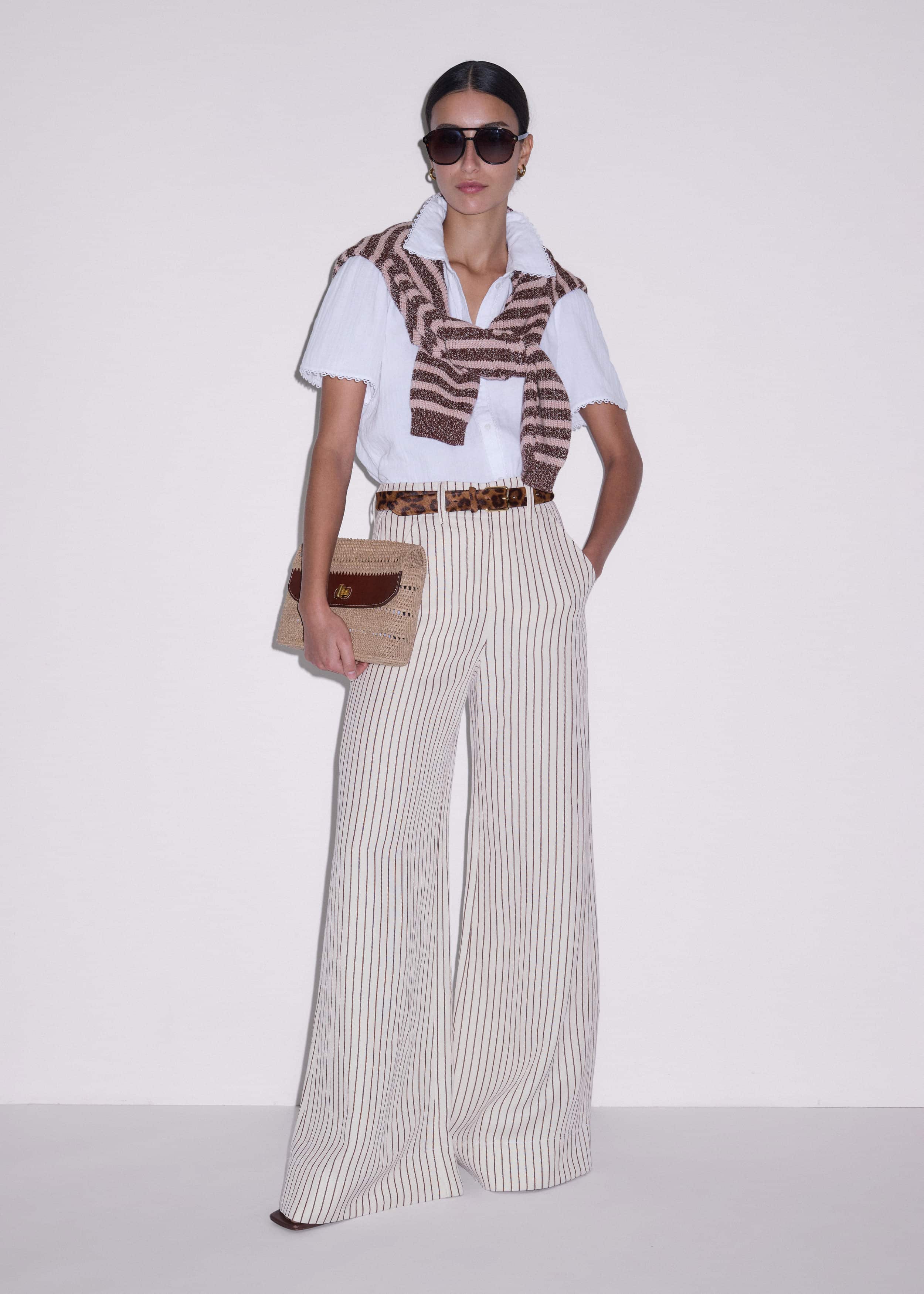 White Cheesecloth Trim Detail Blouse meandem