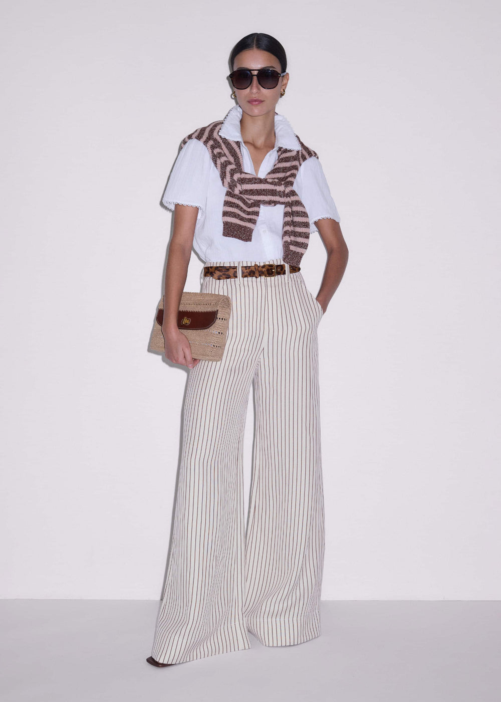 White Cheesecloth Trim Detail Blouse meandem