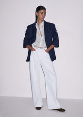 White Turn-Up Cuff Blouse meandem