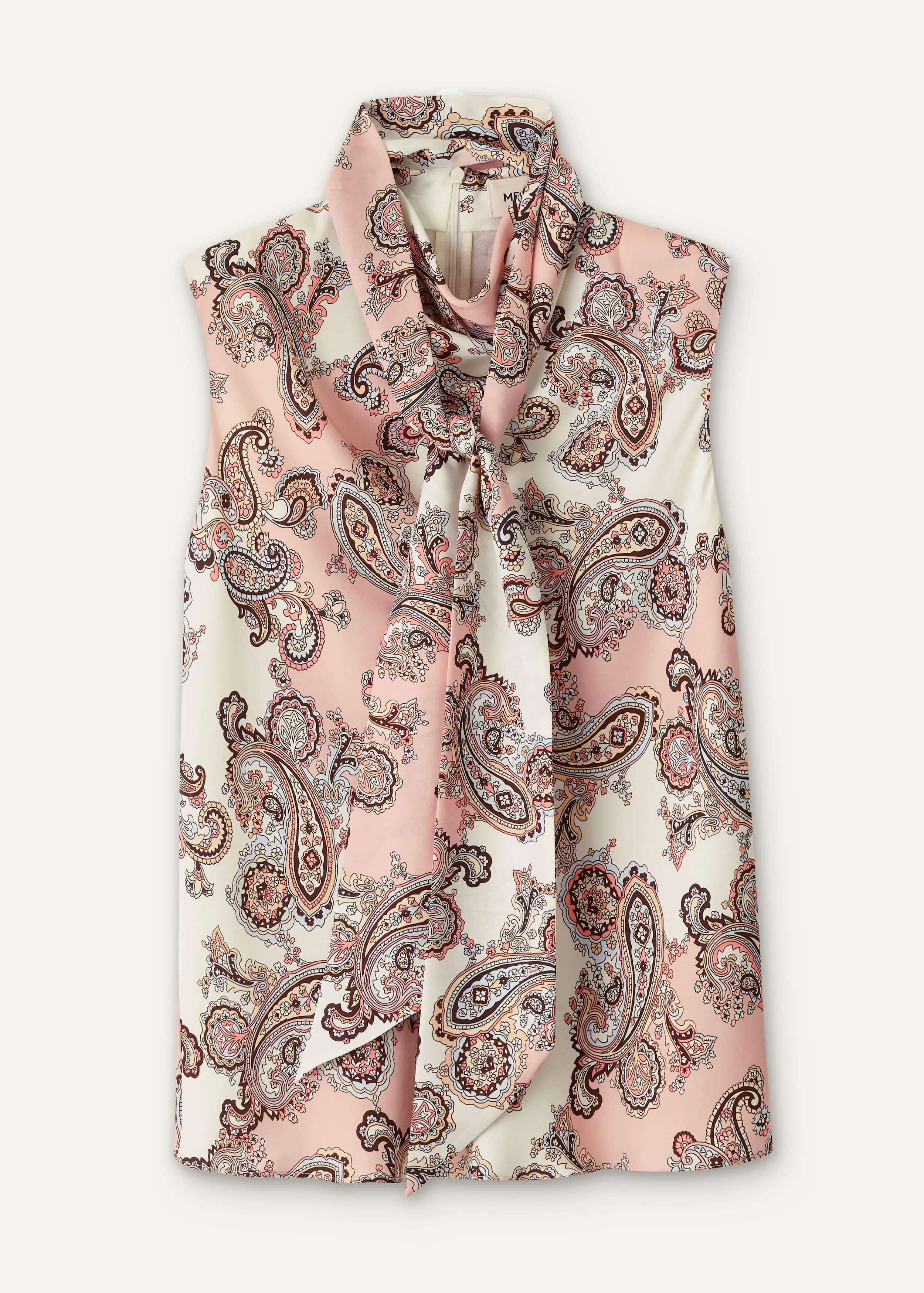 Pink Silk Draped Neck Top meandem