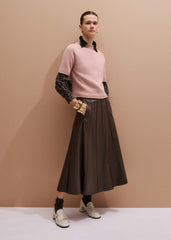 Black Scallop Daisy Print Feature Collar Blouse meandem