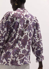 Cream Floral Print Blouse meandem