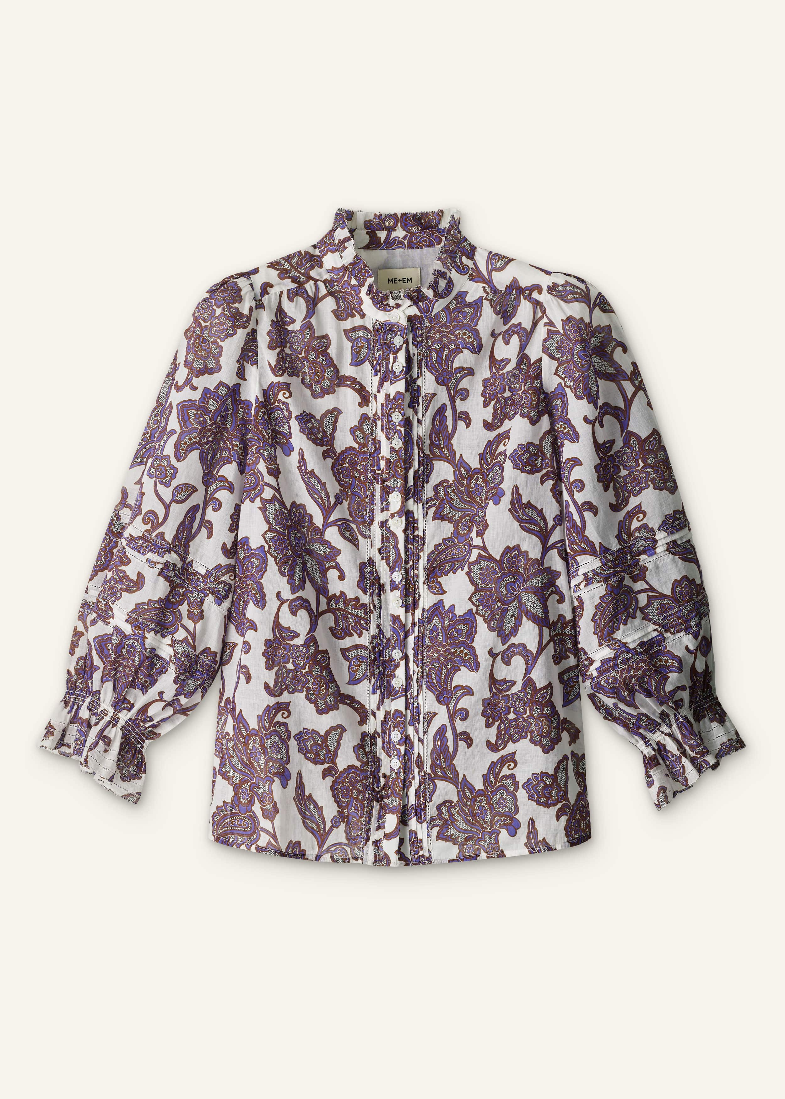 Cream Floral Print Blouse meandem