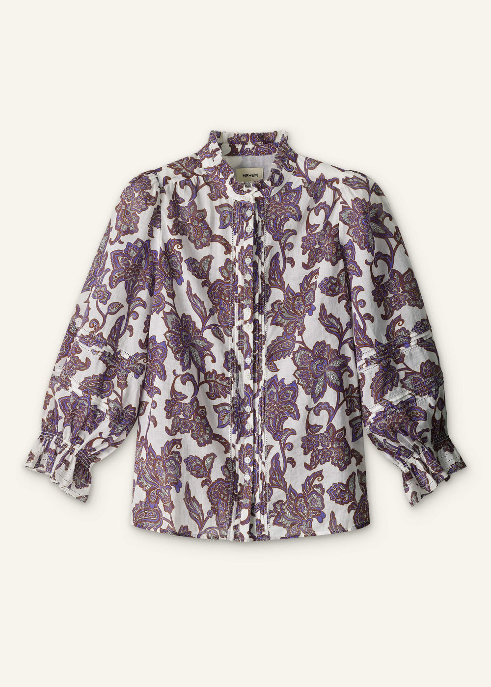 Cream Floral Print Blouse meandem
