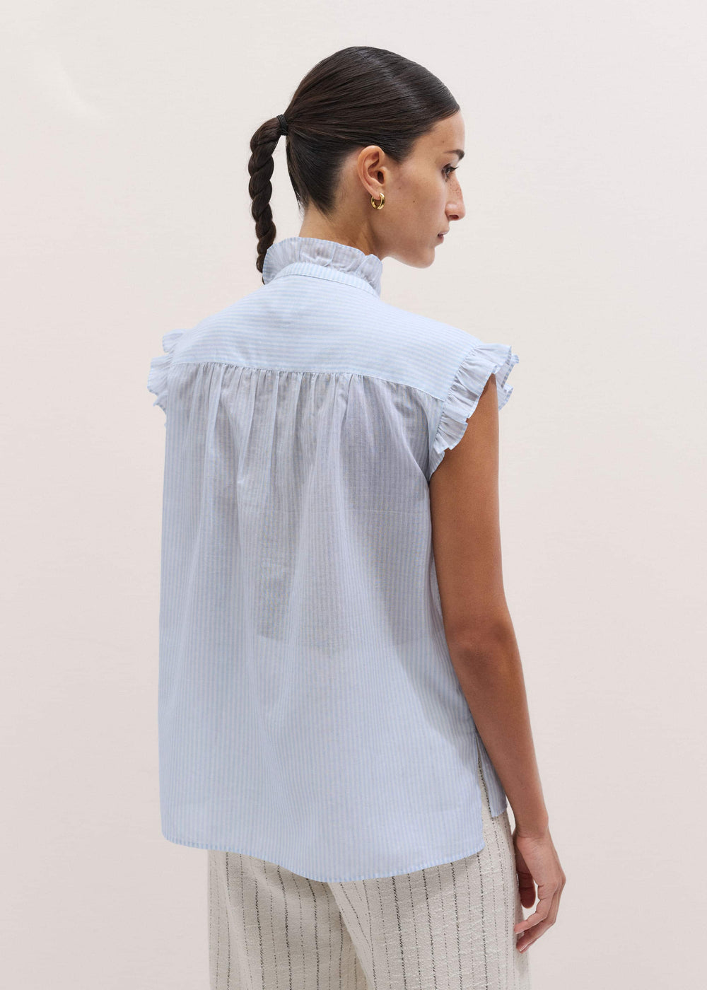 ME+EM's Blue Soft Stripe Blouse meandem