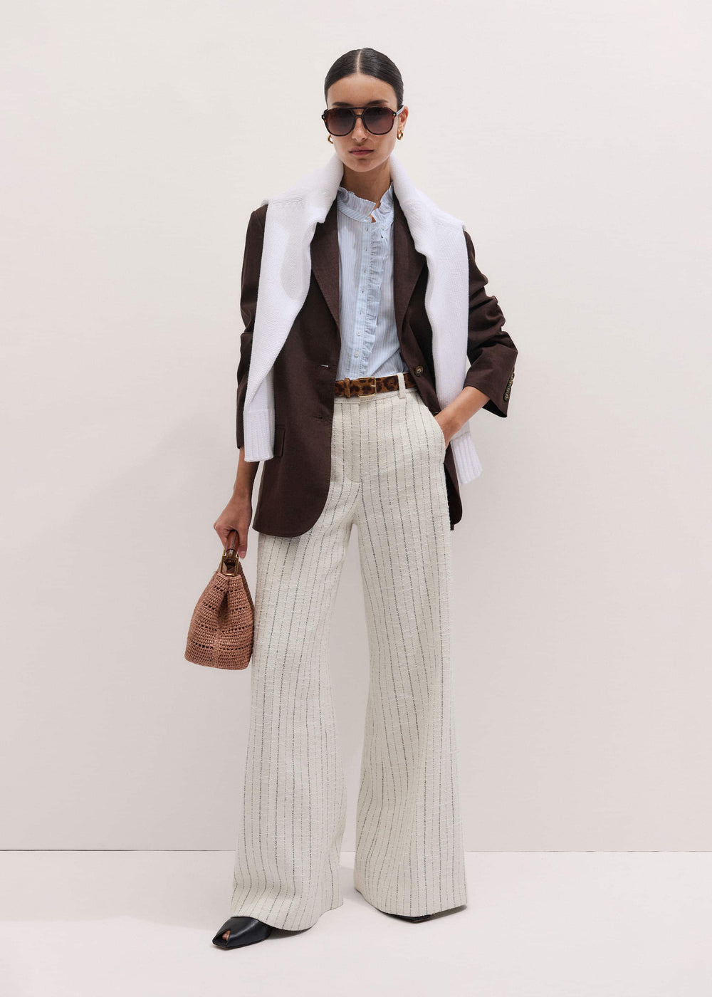 ME+EM's Blue Soft Stripe Blouse meandem