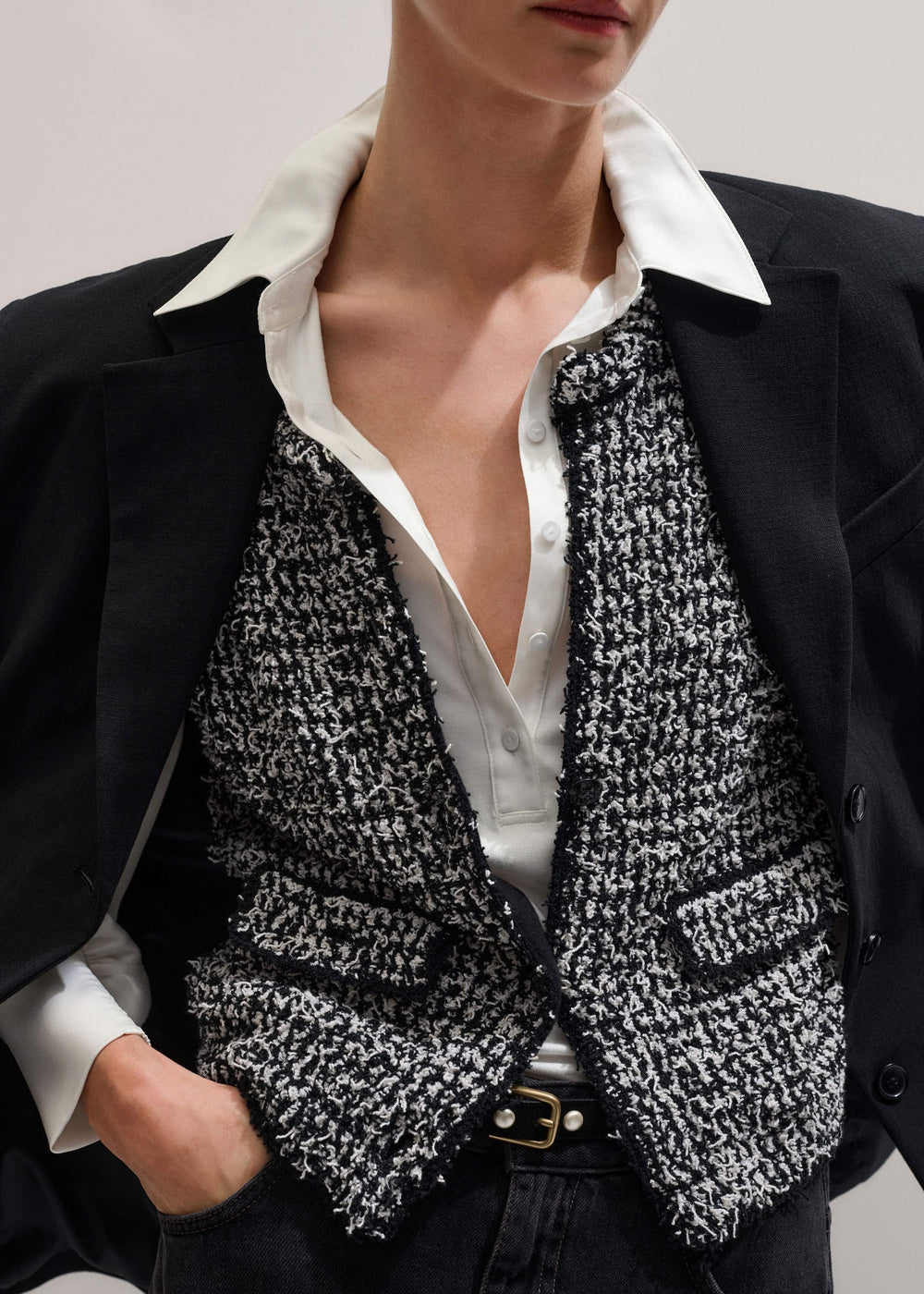 Cream Fluid Sleeve Layering Blouse meandem