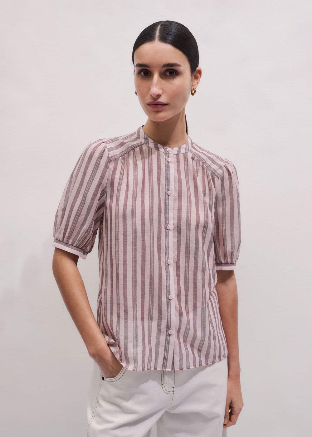 Pink Soft Stripe Blouse meandem