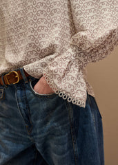 Cream Silk Delicate Cowl Neck Blouse meandem