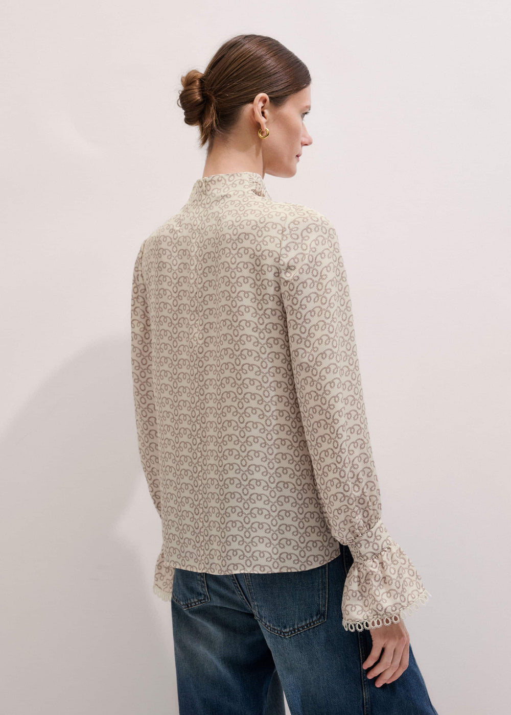 Cream Silk Delicate Cowl Neck Blouse meandem