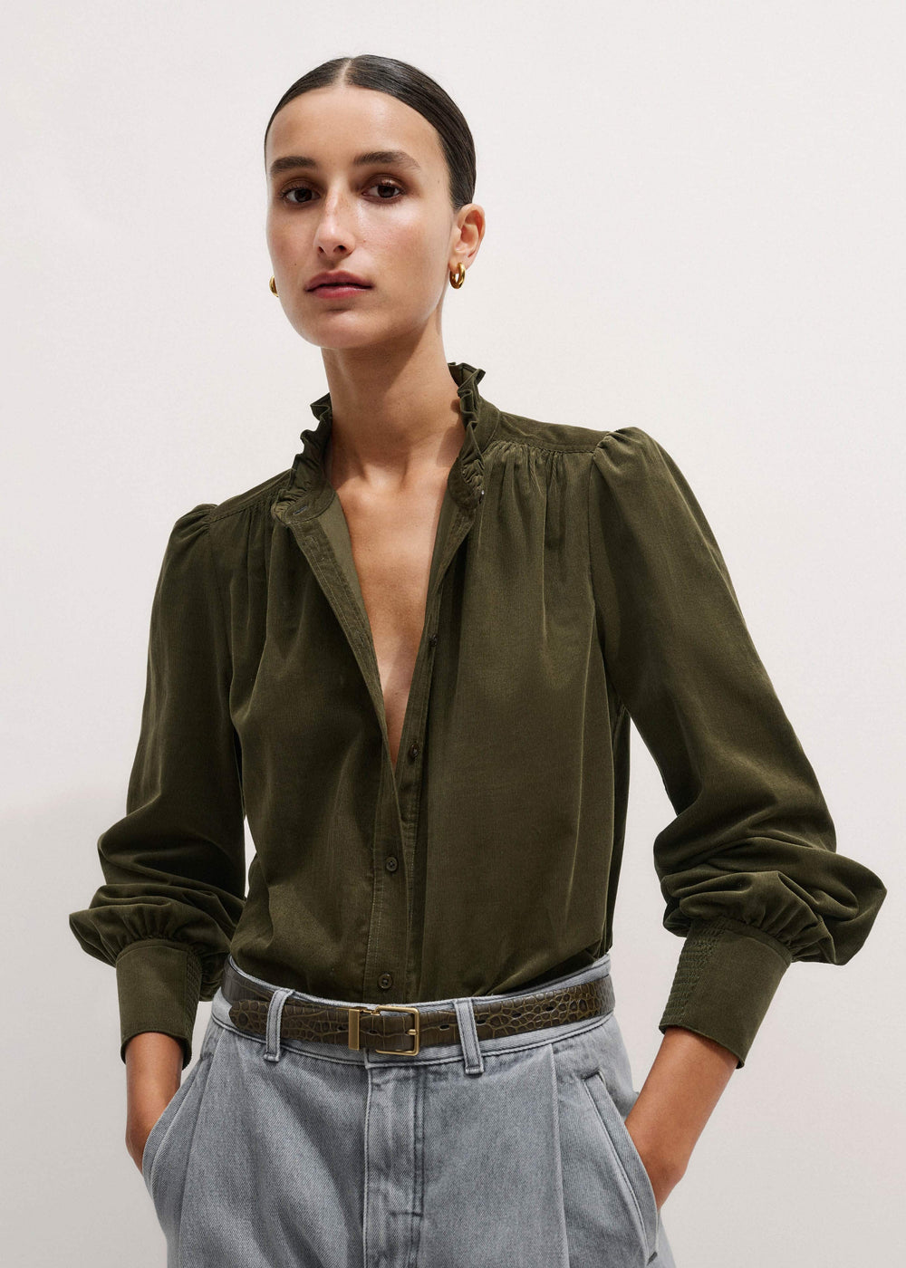 Olive Green Winter Blouse meandem