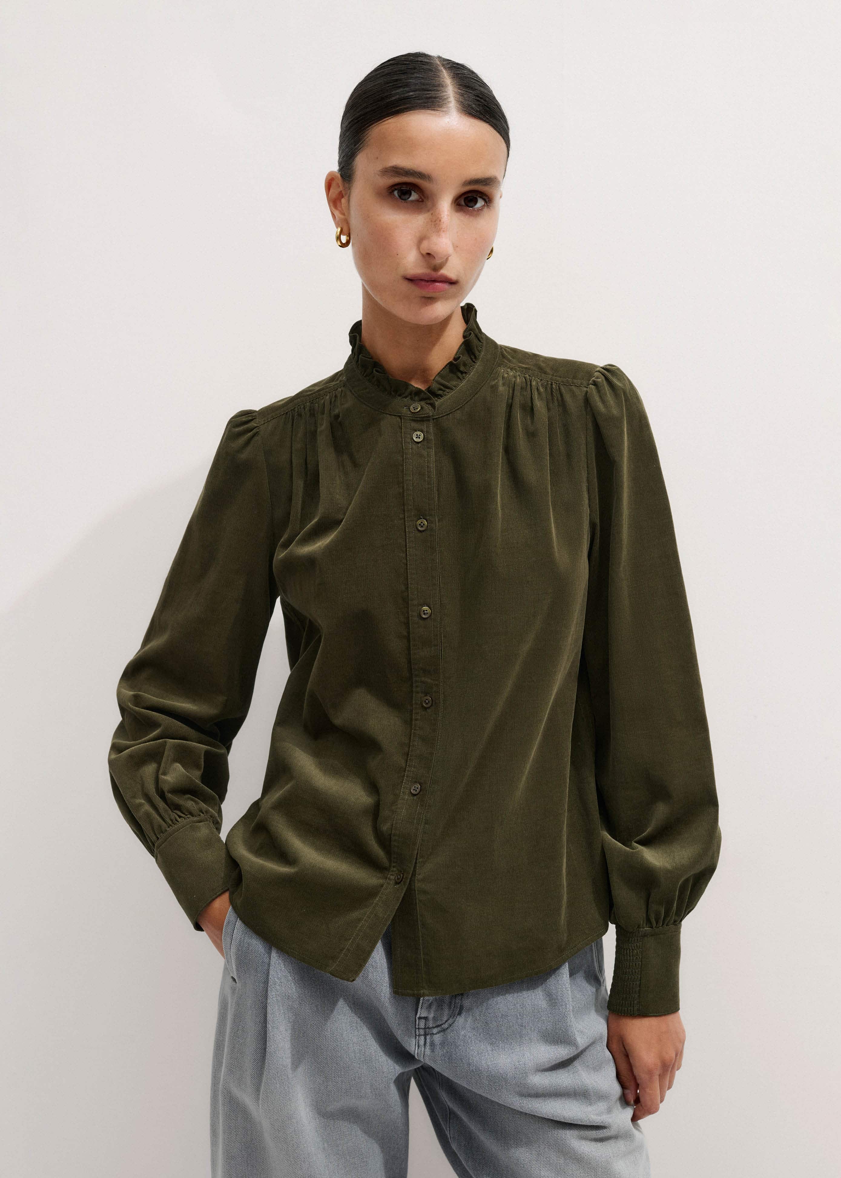 Olive Green Winter Blouse meandem