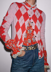 Orange Ornate Floral Paisley Print Blouse meandem