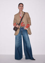 Orange Ornate Floral Paisley Print Blouse meandem