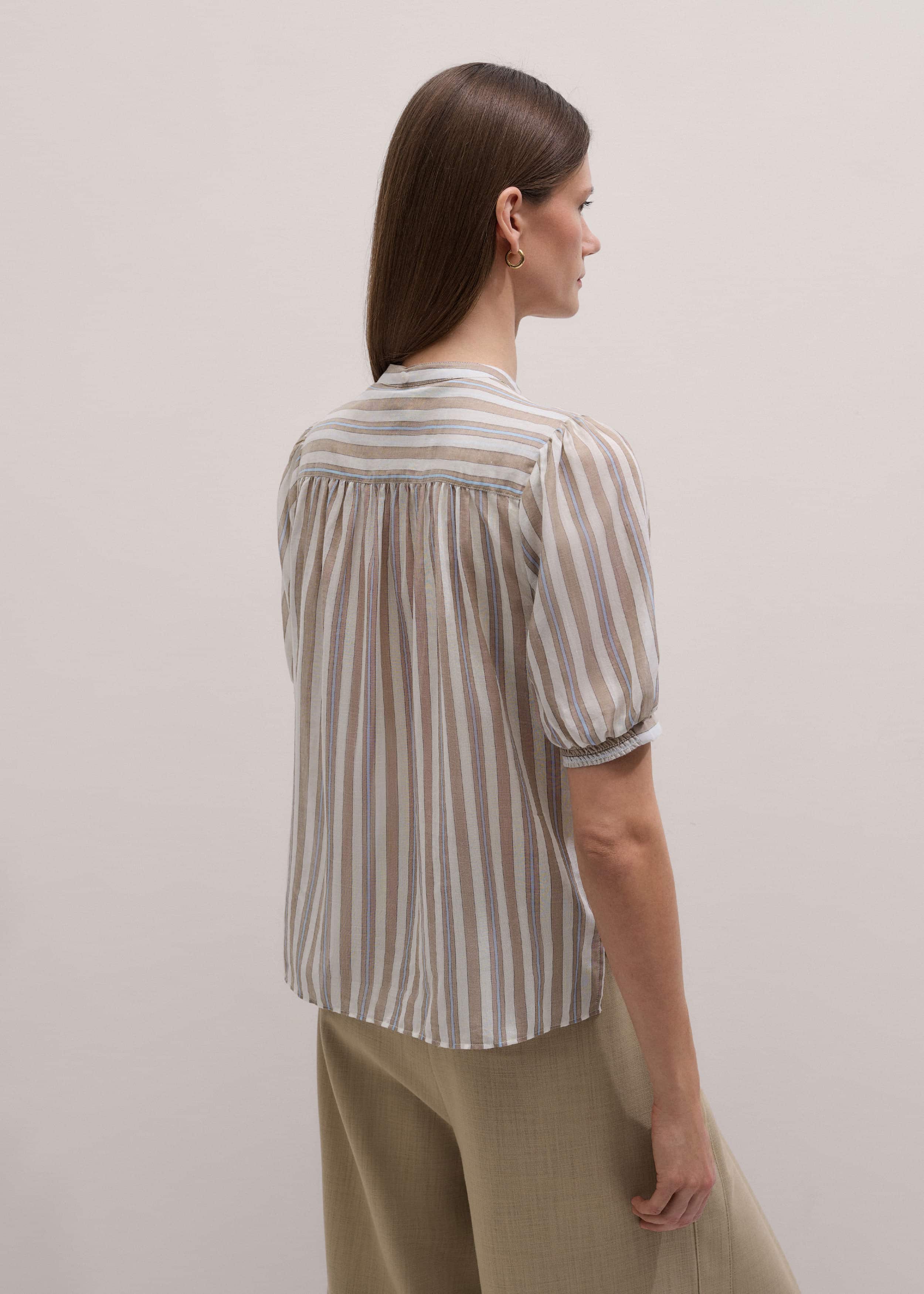 Brown Stripe Blouse + Tie meandem