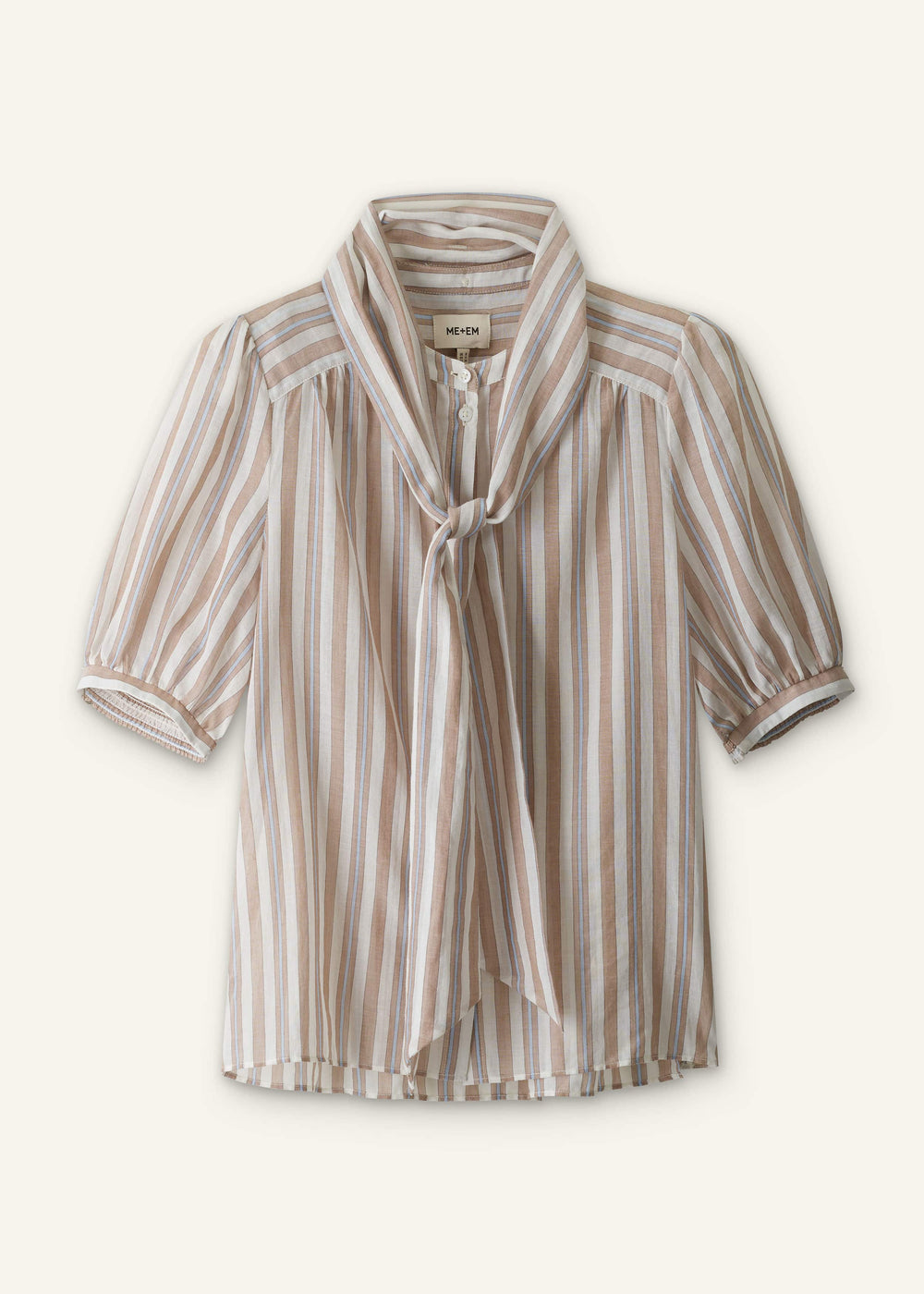 Brown Stripe Blouse + Tie meandem