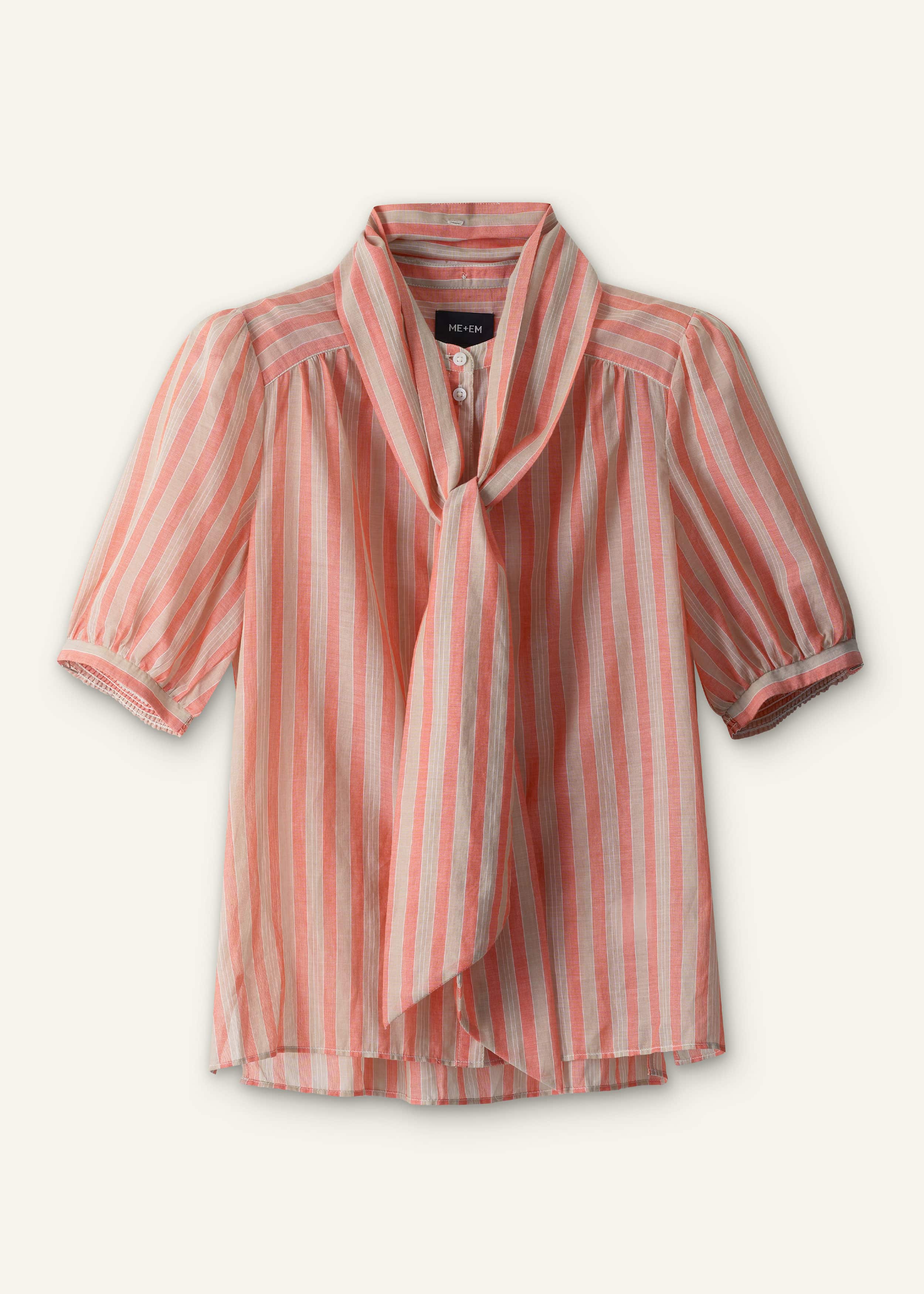 Orange Stripe Blouse + Tie meandem