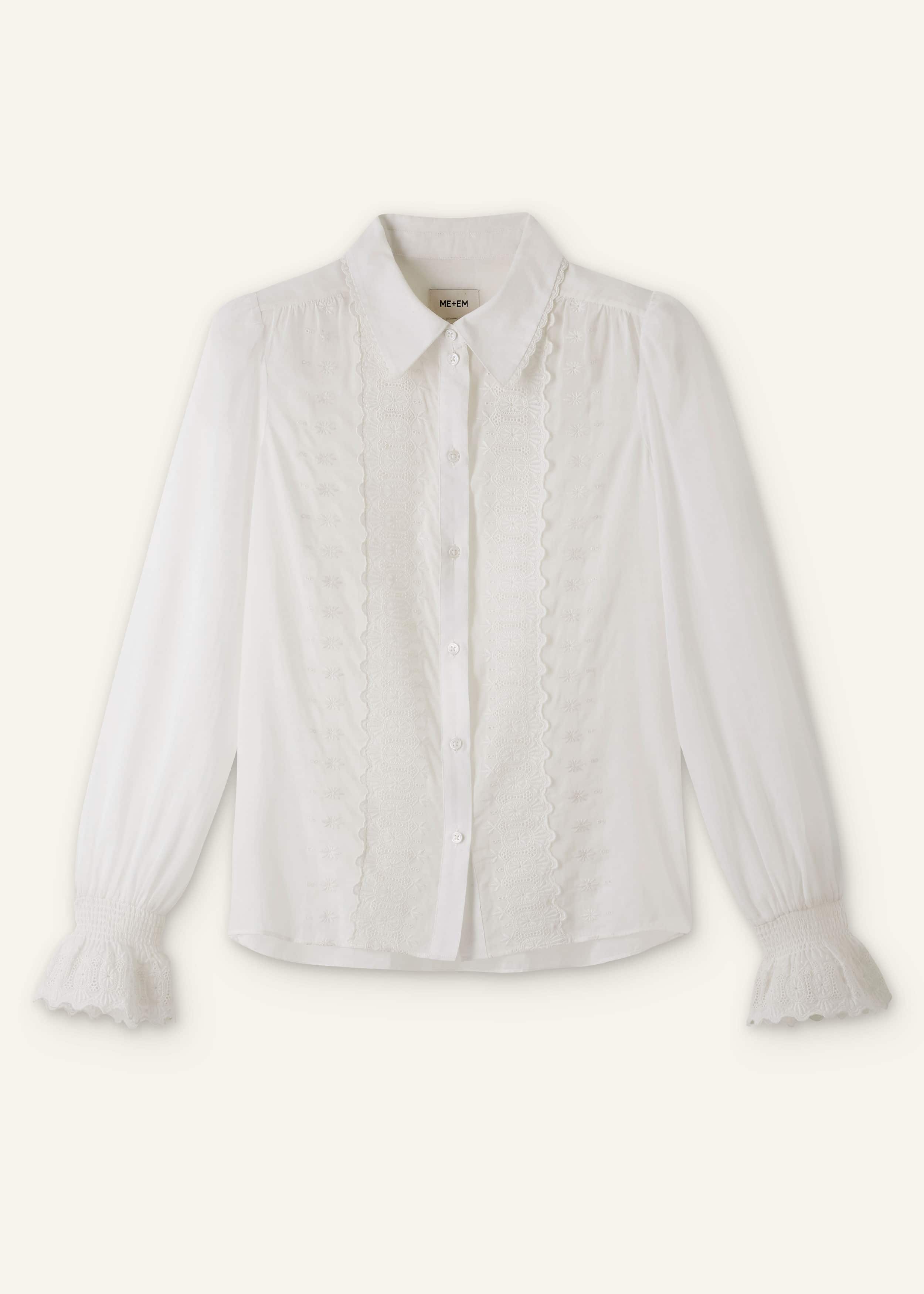 White Intricate Embroidery Blouse meandem