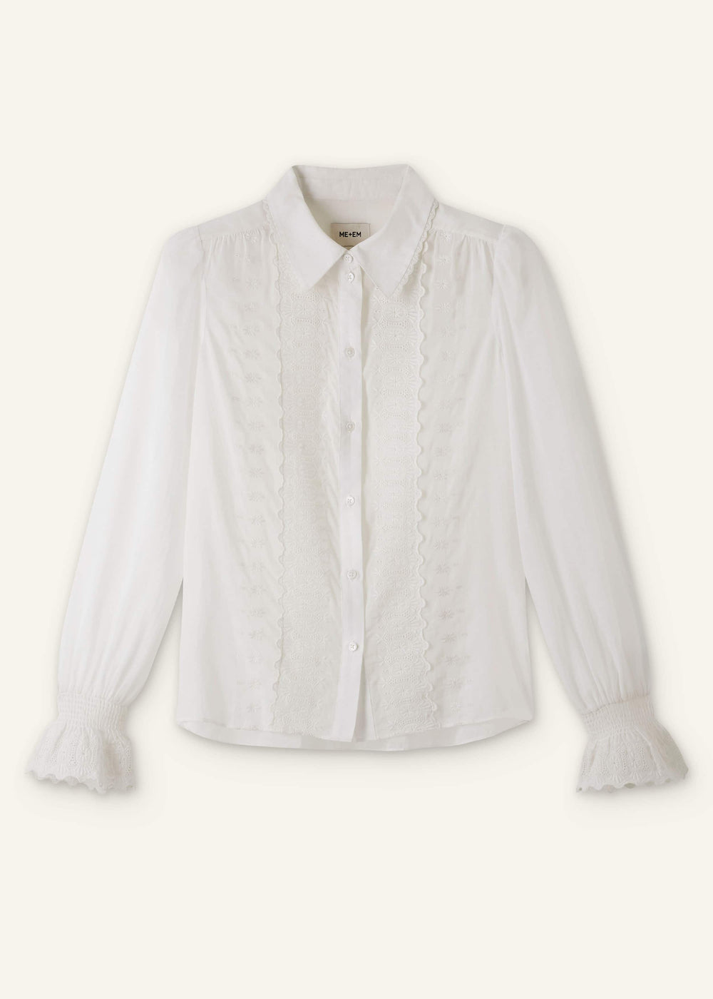 White Intricate Embroidery Blouse meandem