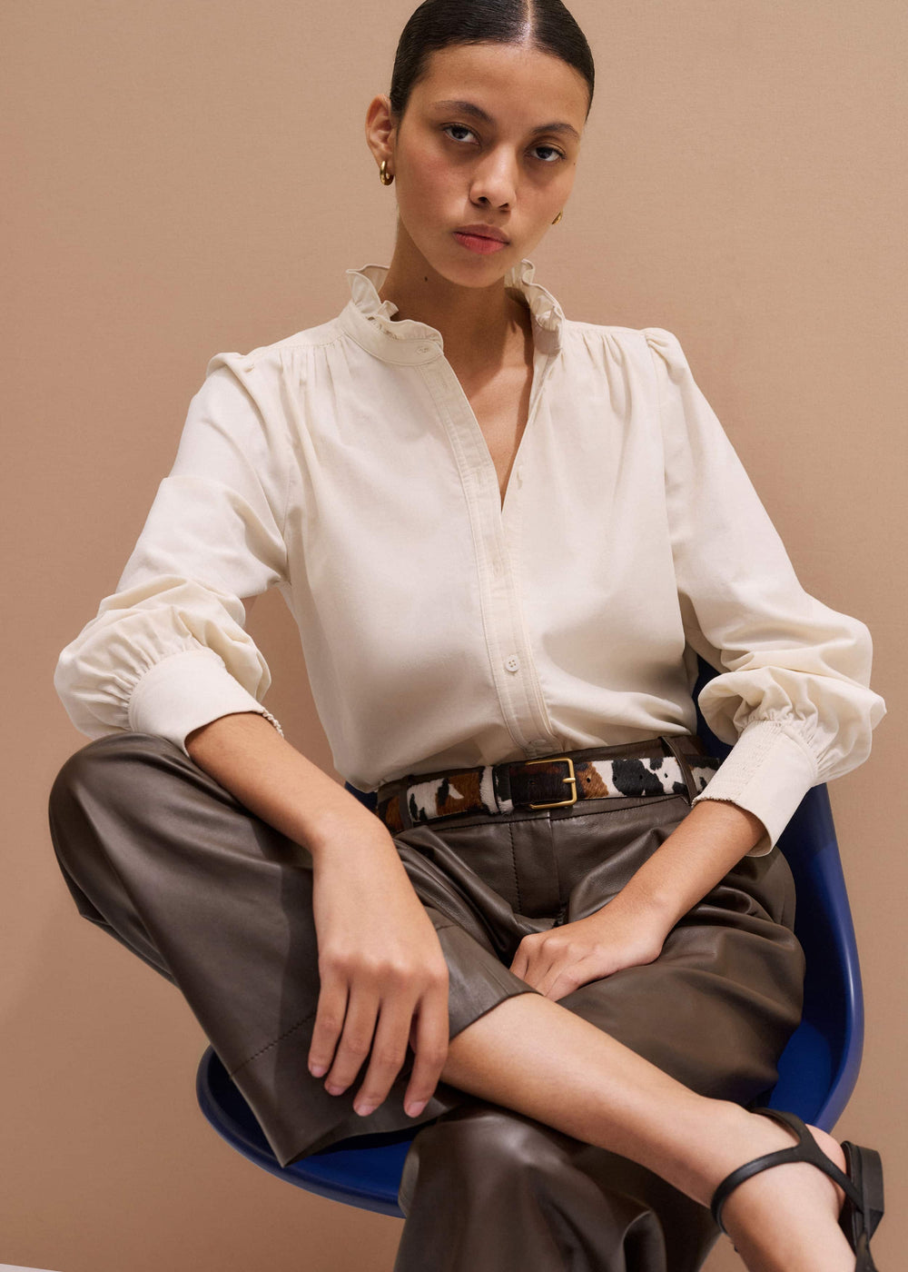 Cream Super Soft Micro Cord Blouse meandem