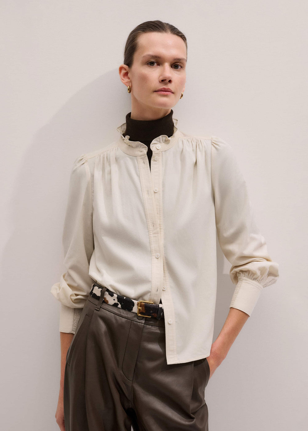 Cream Super Soft Micro Cord Blouse meandem