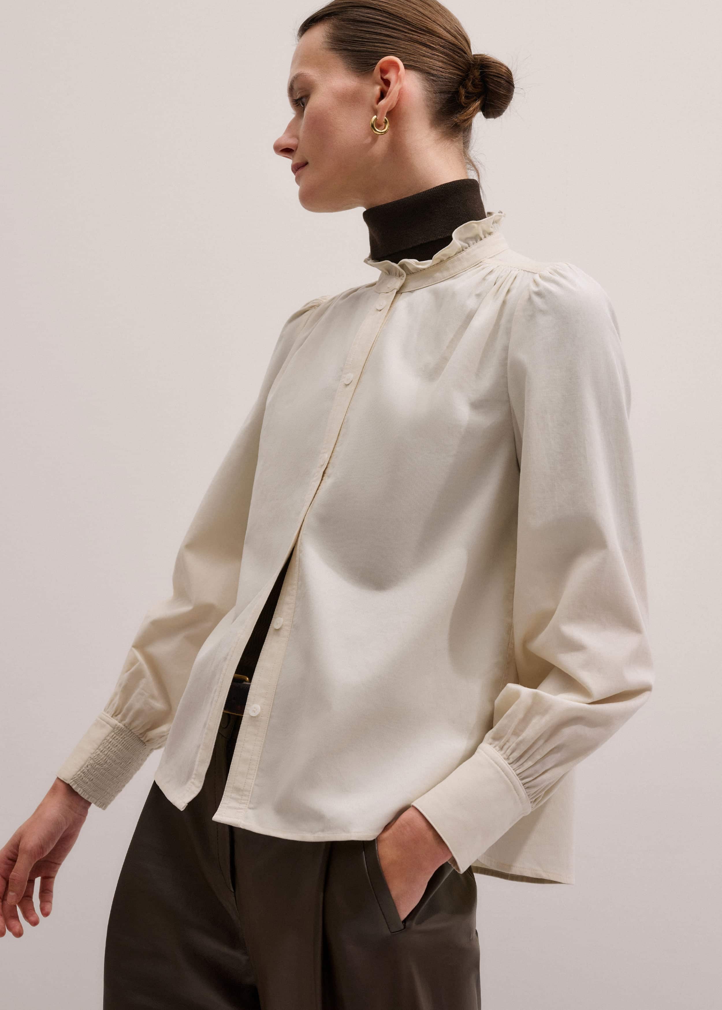 Cream Super Soft Micro Cord Blouse meandem