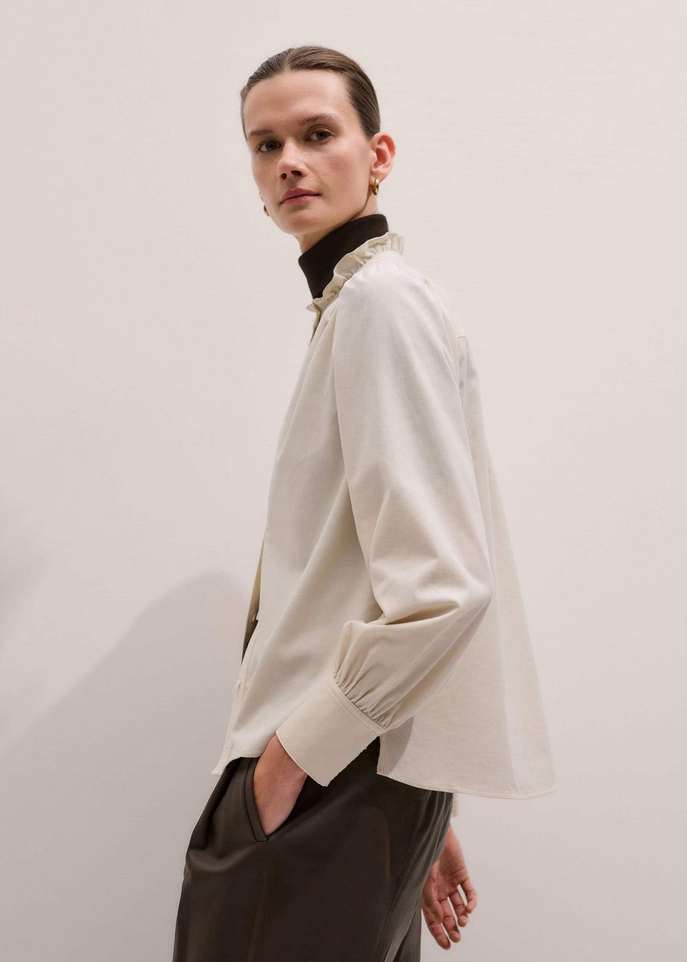 Cream Super Soft Micro Cord Blouse meandem