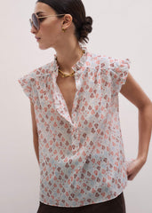 Cream Cap Sleeve Straight Top meandem