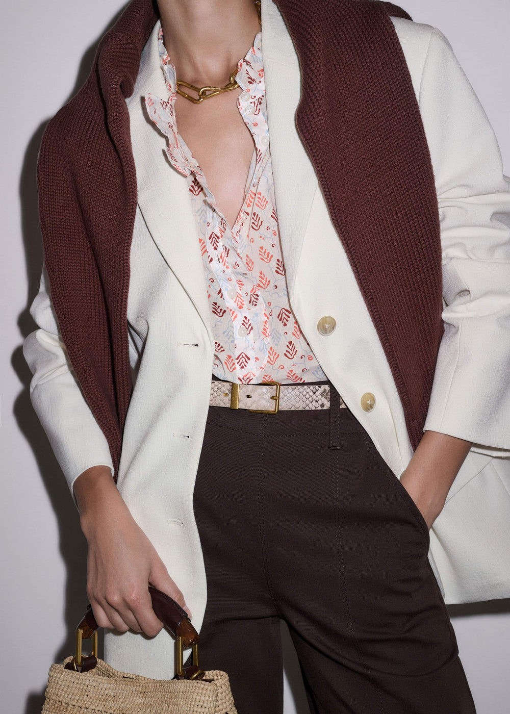 Cream Cap Sleeve Straight Top meandem