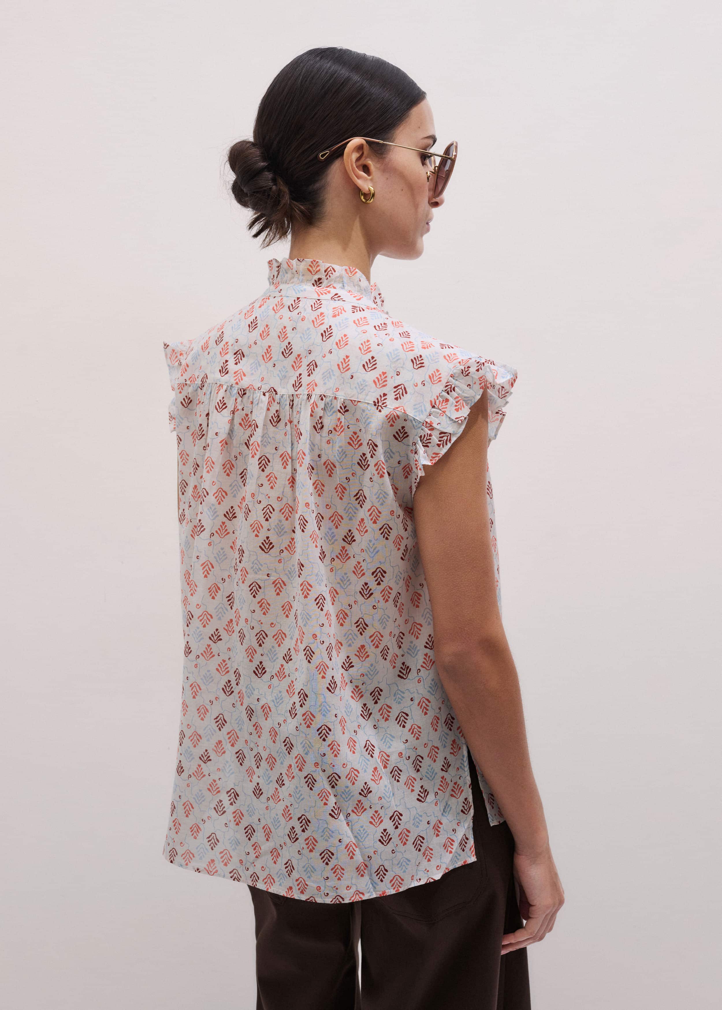 Cream Cap Sleeve Straight Top meandem