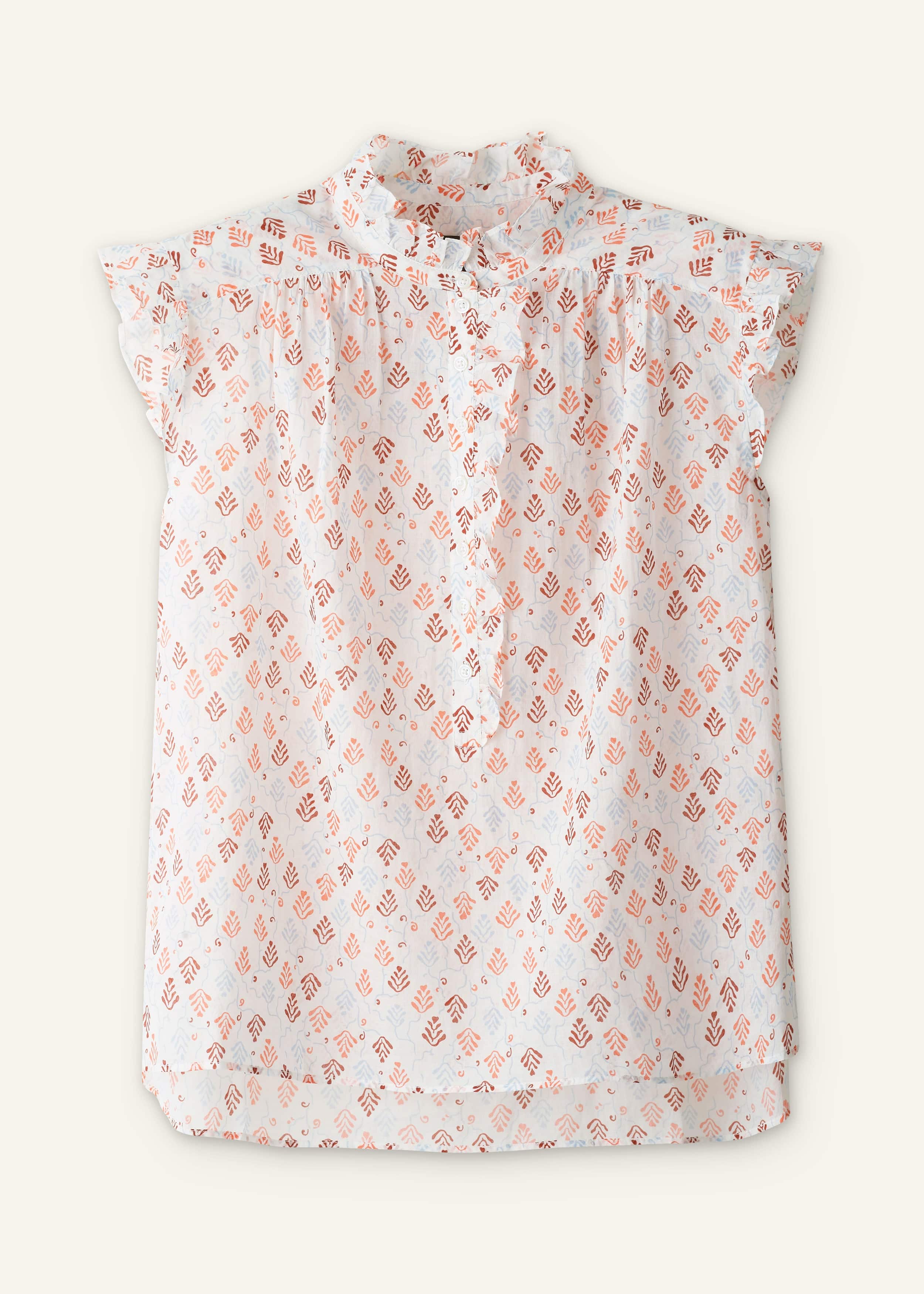 Cream Cap Sleeve Straight Top meandem